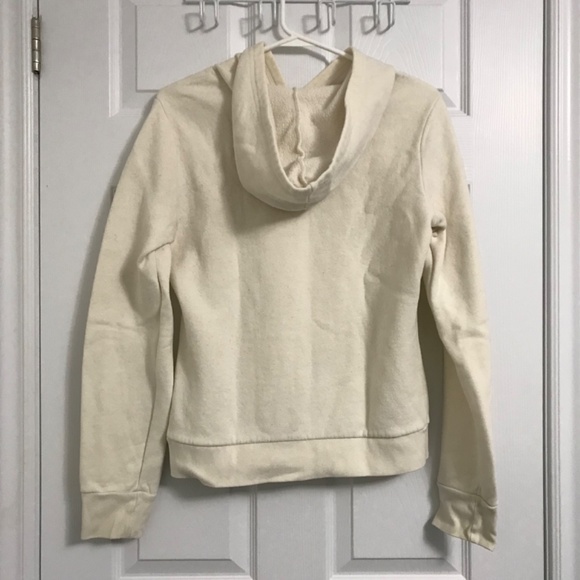 Aeropostale Cotton Blend Hoodie Sweater Front Pocket L White Pink - Picture 2 of 3